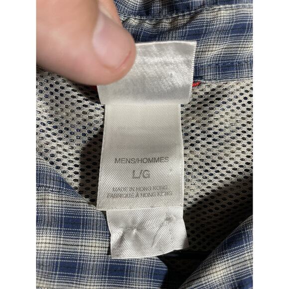 The North Face Button Up Shirt Men's Large Blue Plaid Longsleeve Vented Outdoor - Picture 4 of 10